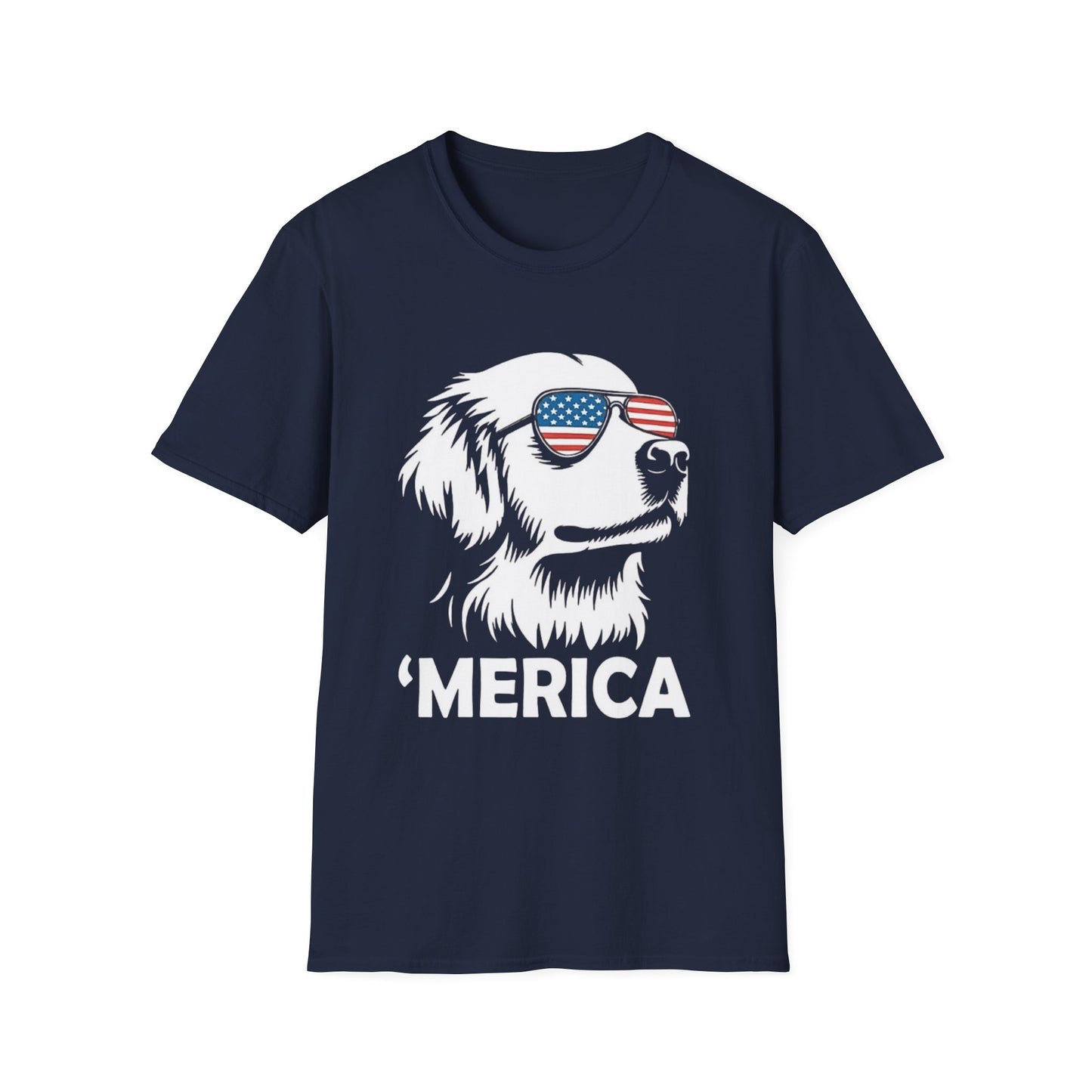 Patriotic Dog Tee — ‘Merica Sunglasses American Flag T-Shirt