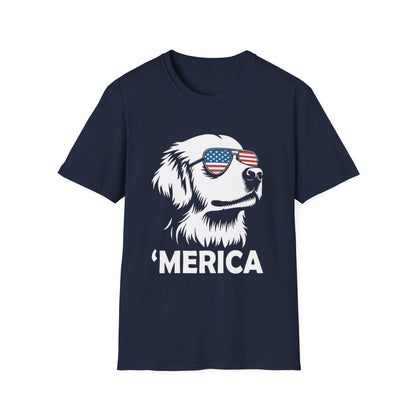 Patriotic Dog Tee — ‘Merica Sunglasses American Flag T-Shirt