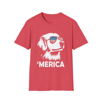 Patriotic Dog Tee — ‘Merica Sunglasses American Flag T-Shirt
