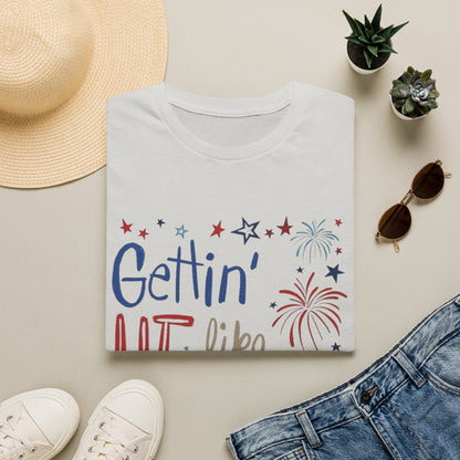 Gettin' Lit Like It's 1776 T-Shirt — Patriotic 4th of July Fireworks Tee