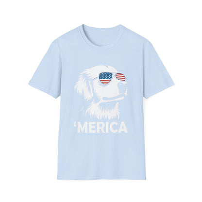 Patriotic Dog Tee — ‘Merica Sunglasses American Flag T-Shirt