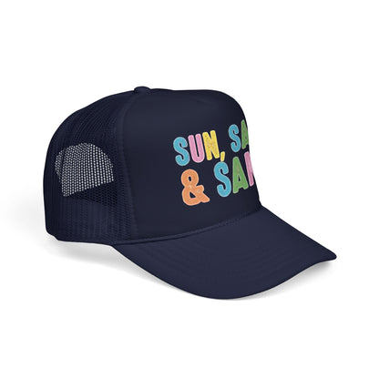 Sun, Salt & Sand Trucker Hat — Colorful Beach Foam Cap