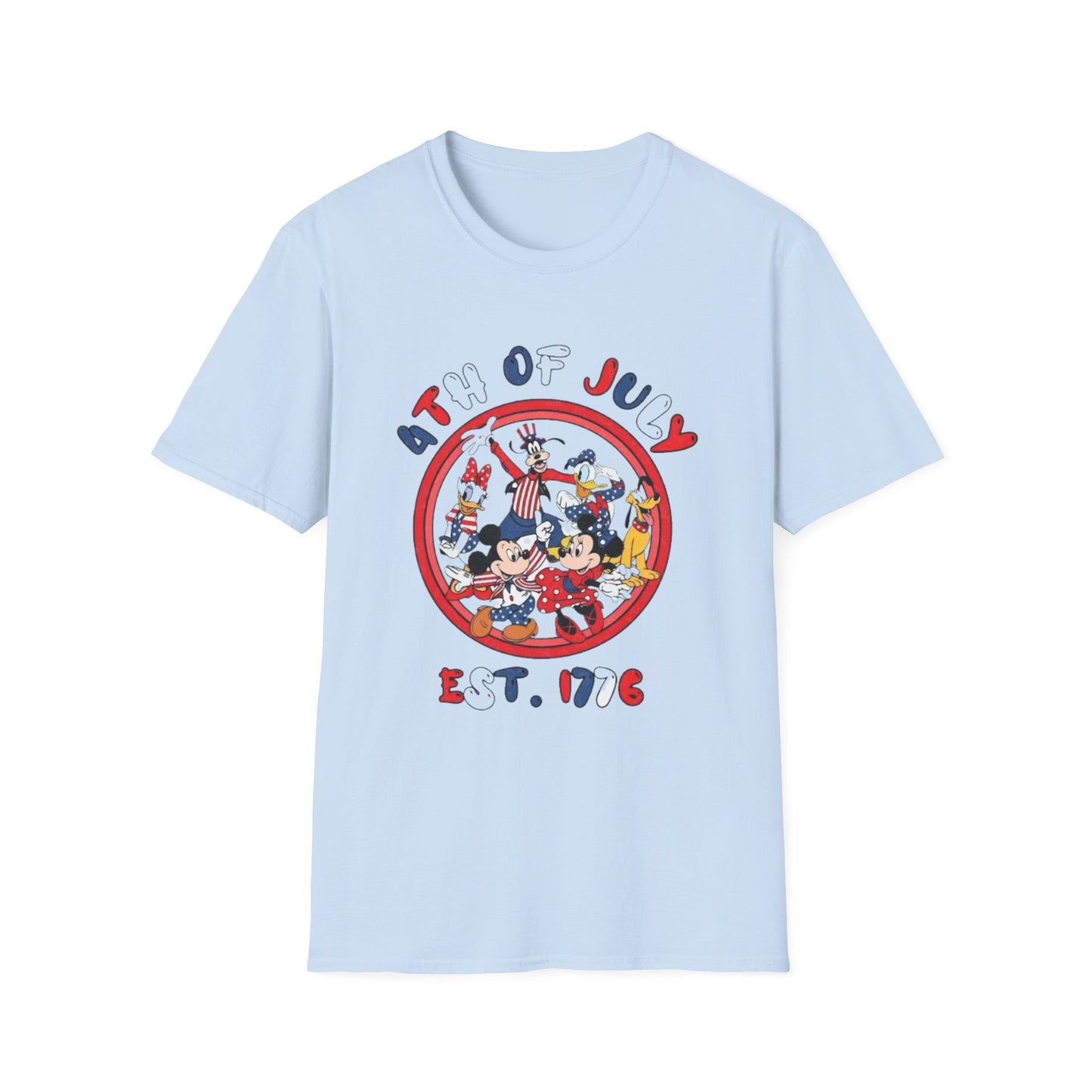4th of July T-Shirt — Vintage Cartoon Patriotic Design