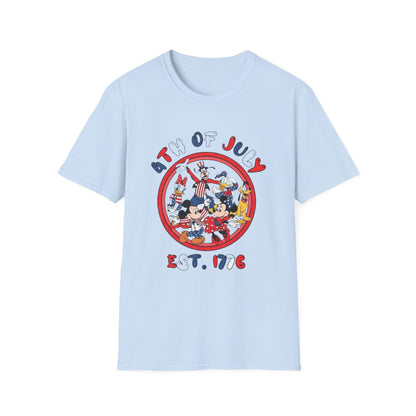 4th of July T-Shirt — Vintage Cartoon Patriotic Design