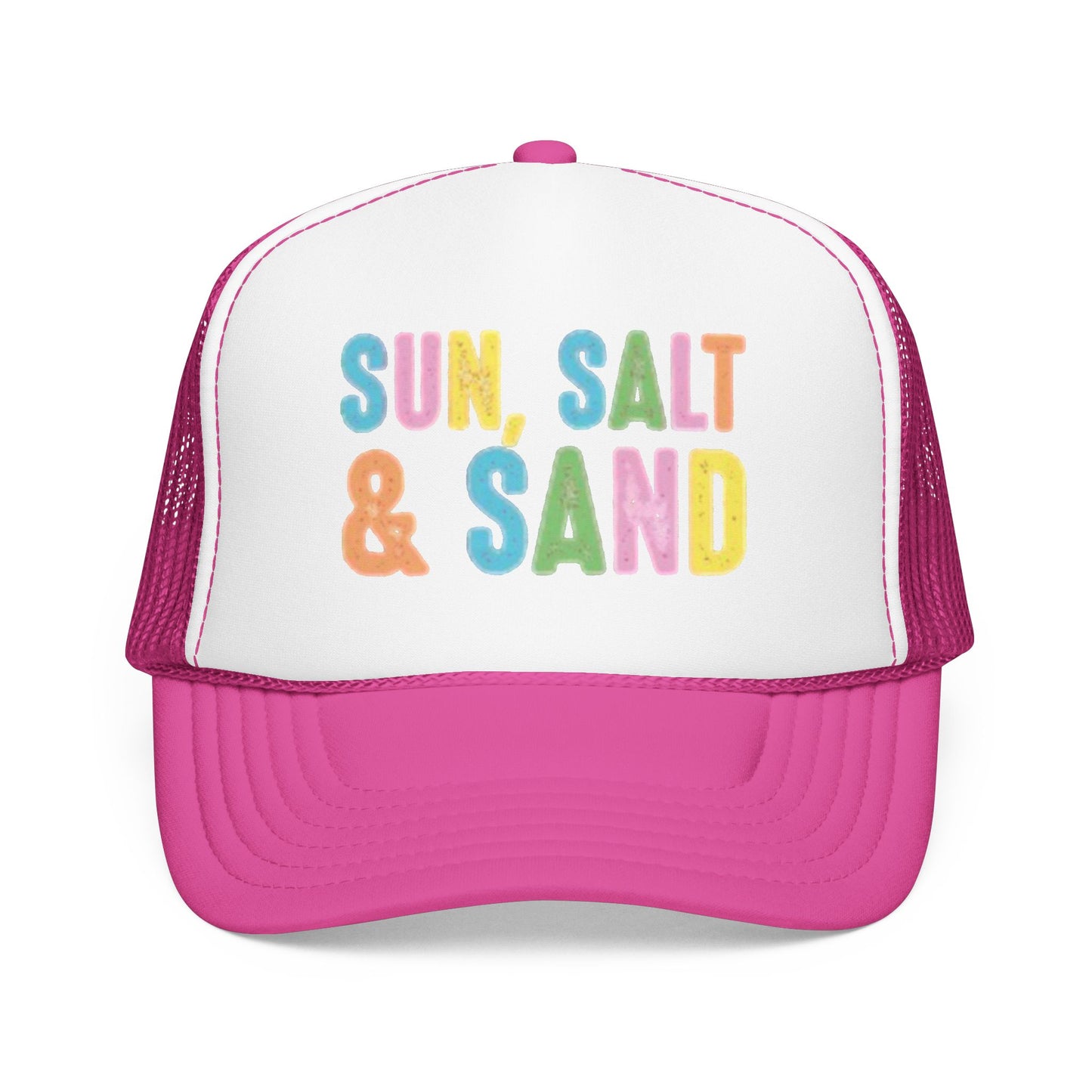 Sun, Salt & Sand Trucker Hat — Colorful Beach Foam Cap