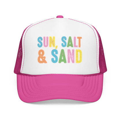 Sun, Salt & Sand Trucker Hat — Colorful Beach Foam Cap