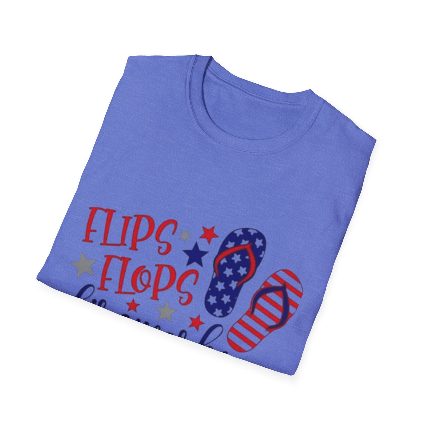 T-Shirt — "Flips Flops Fireworks & Freedom" Patriotic Fourth of July Tee