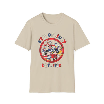 4th of July T-Shirt — Vintage Cartoon Patriotic Design