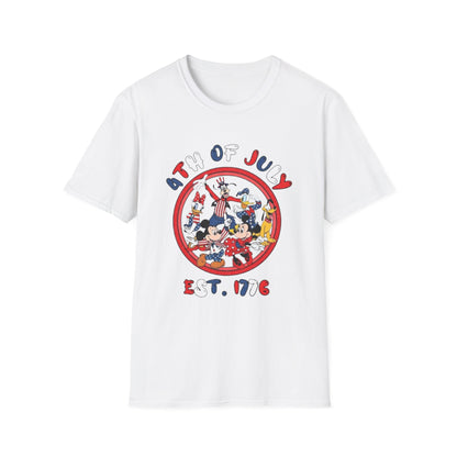 4th of July T-Shirt — Vintage Cartoon Patriotic Design
