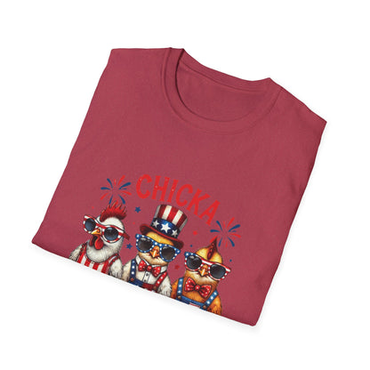 Chicka Boom Boom T-Shirt — Patriotic Trio Chickens 4th of July Tee