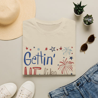 Gettin' Lit Like It's 1776 T-Shirt — Patriotic 4th of July Fireworks Tee