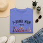 a blue t-shirt with the text "F-BOMB MOM WITH Tattoos" printed on it, along with a pair of jeans and sunglasses.