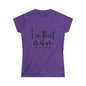 A purple t-shirt with the text "I'm that mom. #sorrynotsorry" printed on it.