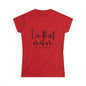 A red t-shirt with the text "I'm that mom. #sorrornotsorry" printed on it.