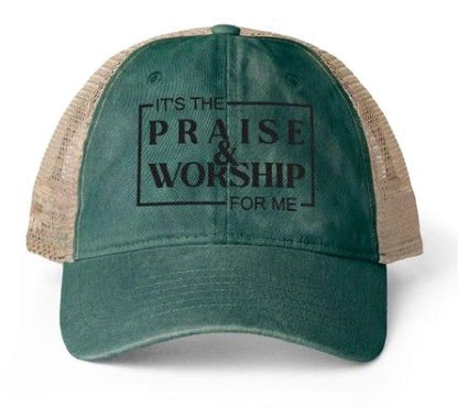 It's Praise and Worship | Women's Washed Mesh-Back Cap