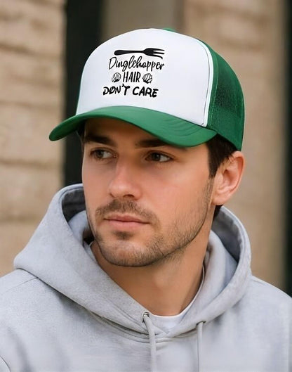 Dinglehopper Hair Don't Care Trucker style hat