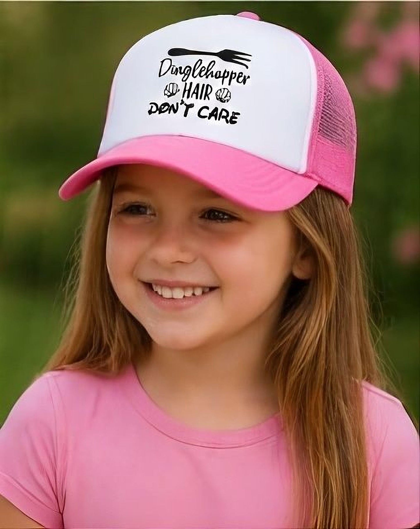Dinglehopper Hair Don't Care Trucker style hat