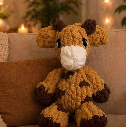 Handmade Crochet Giraffe Plush, Soft Amigurumi Stuffed Animal, Safari Nursery Decor